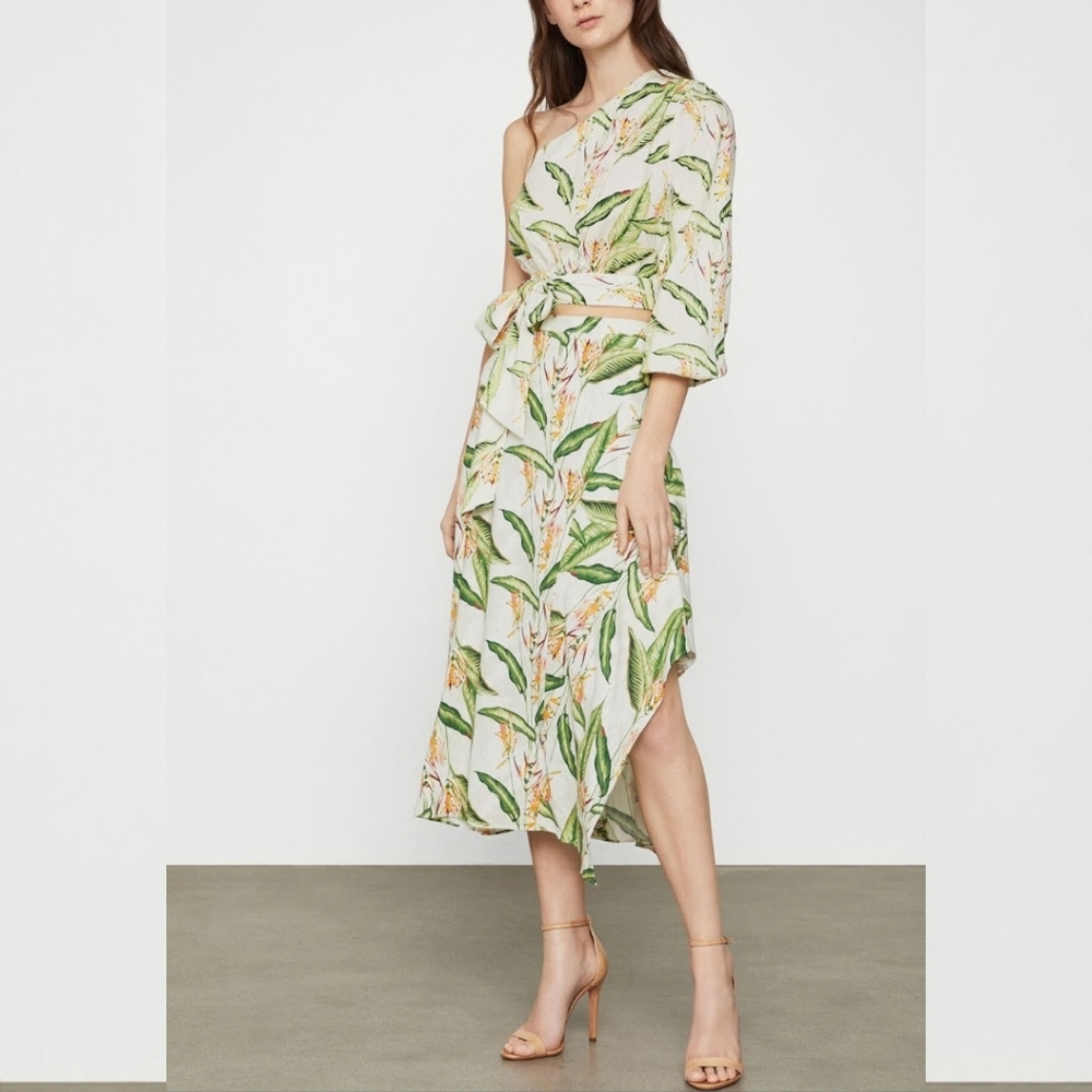 🔥BCBGMAXAZRIA Bundle of Tropical Bird of Paradise Top & Skirt